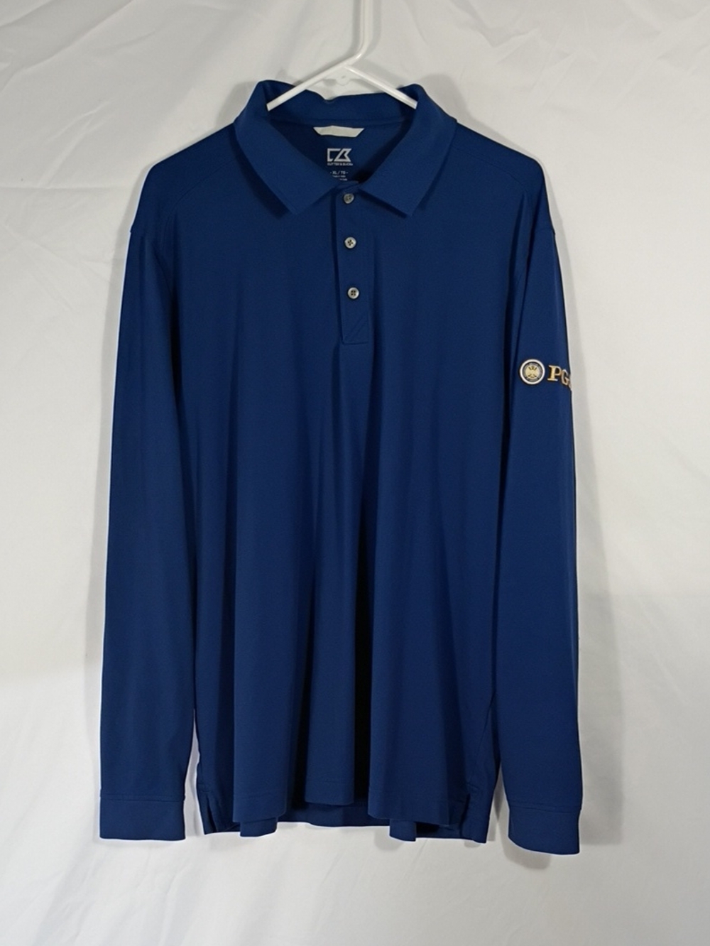 EUC PGA Tour Cutter & Buck  Men’s Long Sleeve Polo Shirt - Navy Size XL/TG Golf